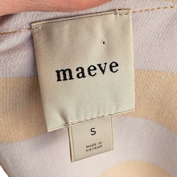 Maeve Anthro Batwing Button-Back Light Orange and Purple Striped Blouse Sz S - Picture 5 of 6